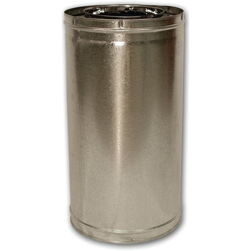 Comfort Flame 24-8DM Chimney Pipe, 12-3/8 in OD, 24 in L, Galvanized Steel