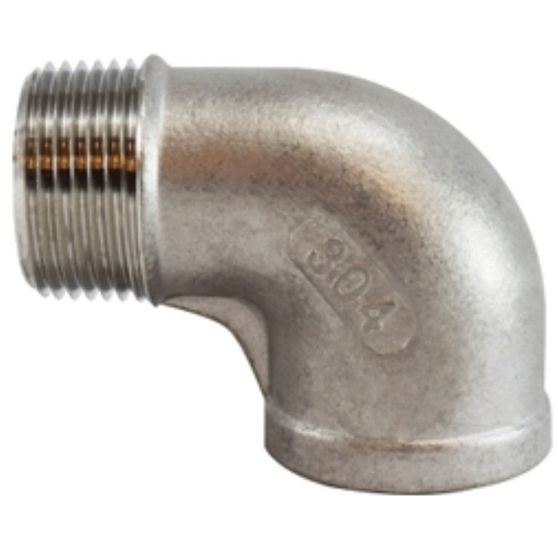Anderson Metals 62164B Street Pipe Elbow, 3/4 in, Threaded, 90 deg Angle, 304 Stainless Steel, Galvanized