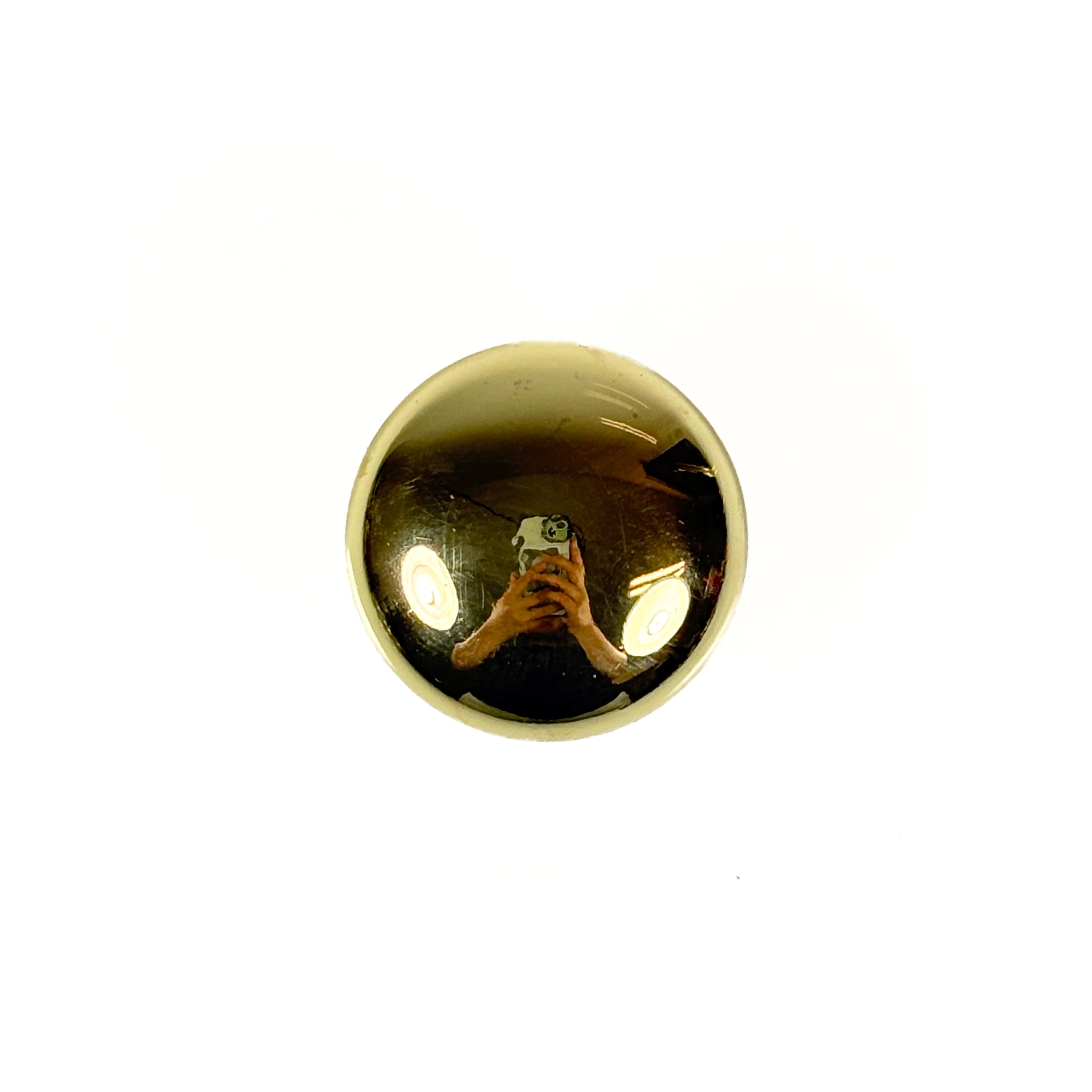 Classic Rounded Cabinet And Drawer Knobs 1-1/4 Inch Bright Brass 10 Pack (POS)