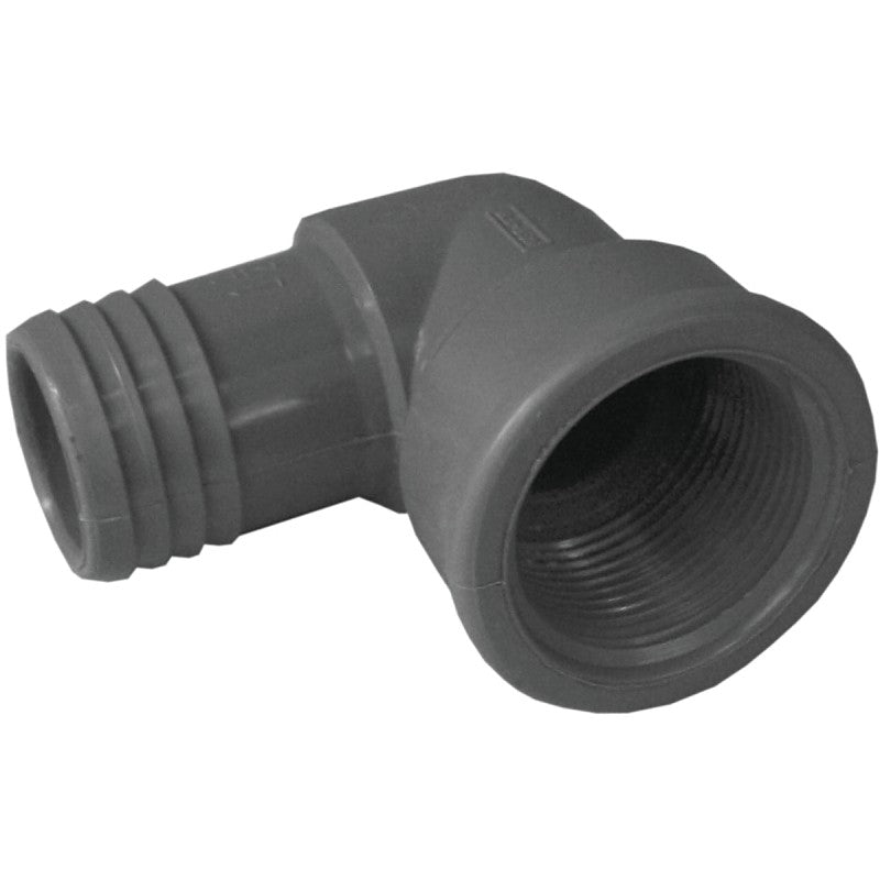 Boshart UPVCFE-15 Combination Pipe Elbow, 1-1/2 in, Insert x FIP, Polypropylene (Pack of 5)