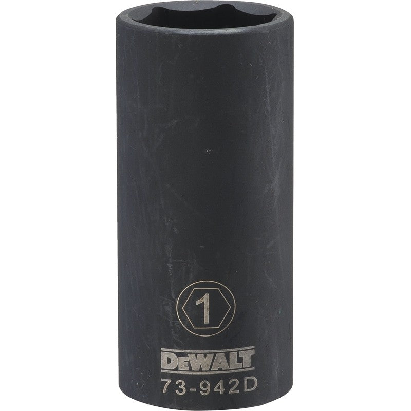 DEWALT DWMT73942OSP Impact Socket, 1 in Socket, 1/2 in Drive, 6-Point, CR-440 Steel, Black Oxide
