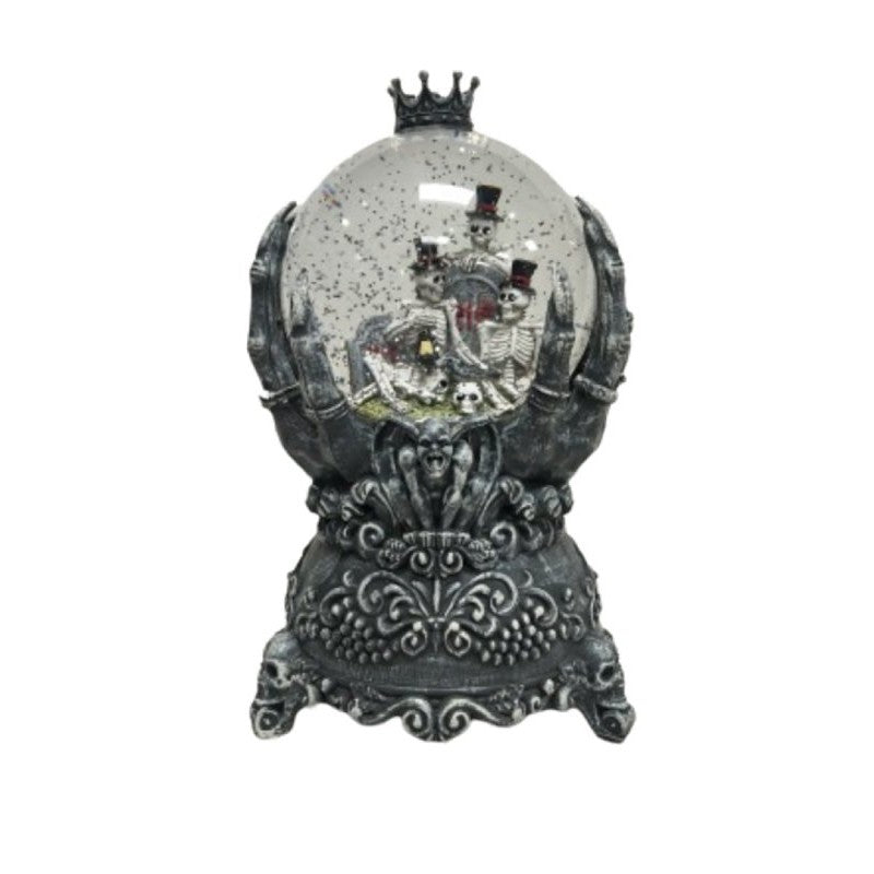 Santas Forest 21947 Halloween Water Globe with Skeleton Hand, 5 in H, Plastic, Black, Internal Light, Indoor (Pack of 4)