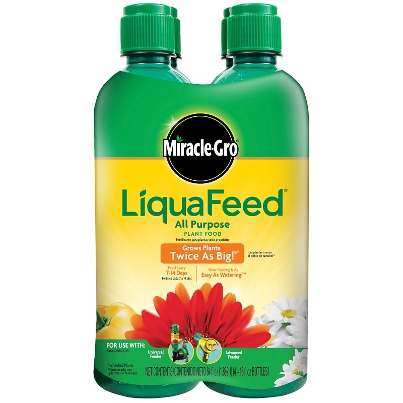Miracle-Gro LiquaFeed 1004325 All-Purpose Plant Food, 16 oz Bottle, Liquid, 12-4-8 N-P-K Ratio