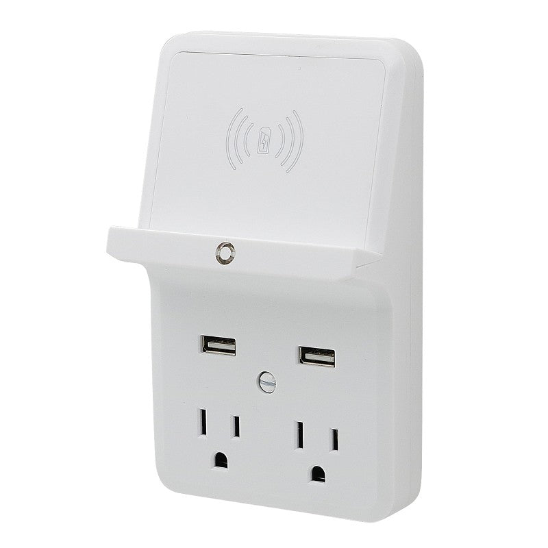 PowerZone ORPBUWC01 Outlet Tap, 2.5 A, 2-USB Port, 2-Outlet, White