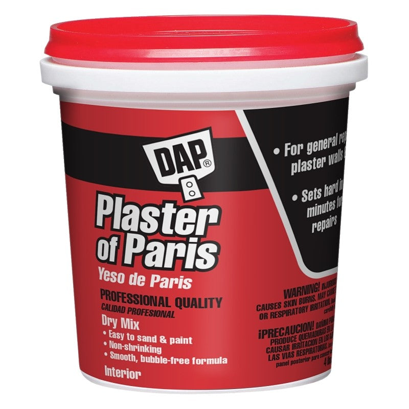 DAP 10308 Plaster of Paris, Powder, White, 4 lb Tub (Pack of 6)