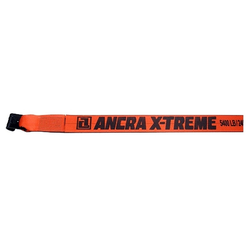 Ancra 43795-90-30 Winch Strap with Flat Hook, 4 in W, 30 ft L, 5400 lb Working Load, Polyester, Orange