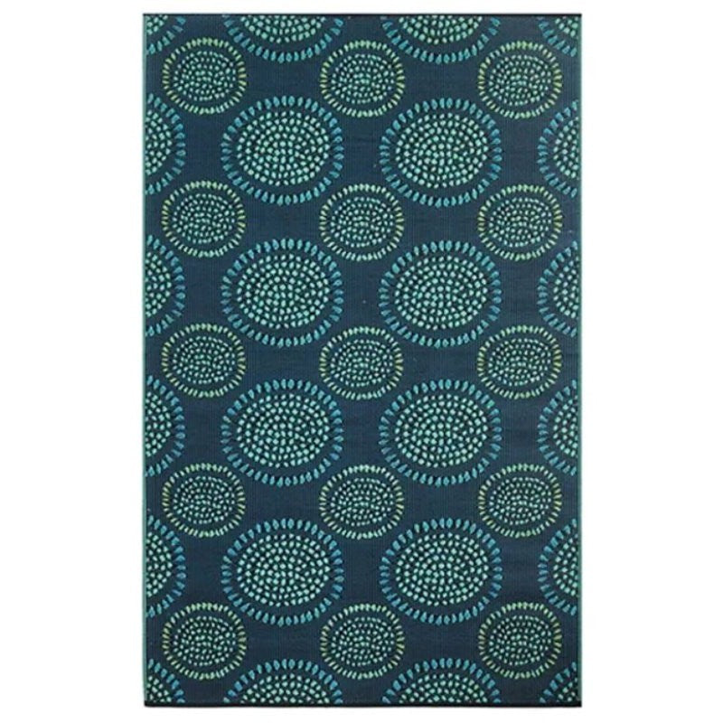 Mad Mats Molly Series 21821 Outdoor Mat, 6 ft L, 4 ft W, Plastic Rug, Aqua/Black