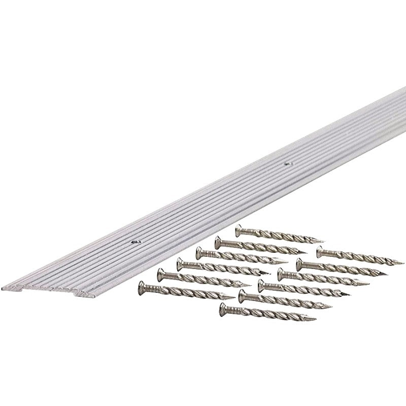 M-D 78014 Seam Binder, 36 in L, 1-9/32 in W, Fluted Surface, Hardwood, Mill/Silver