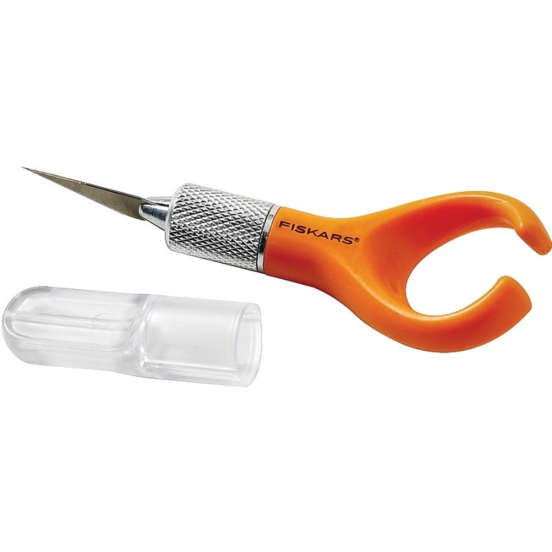 Fiskars 163050-1001 Fingertip Knife, Steel Blade, Plastic Handle, Finger Loop Handle, 4 in OAL