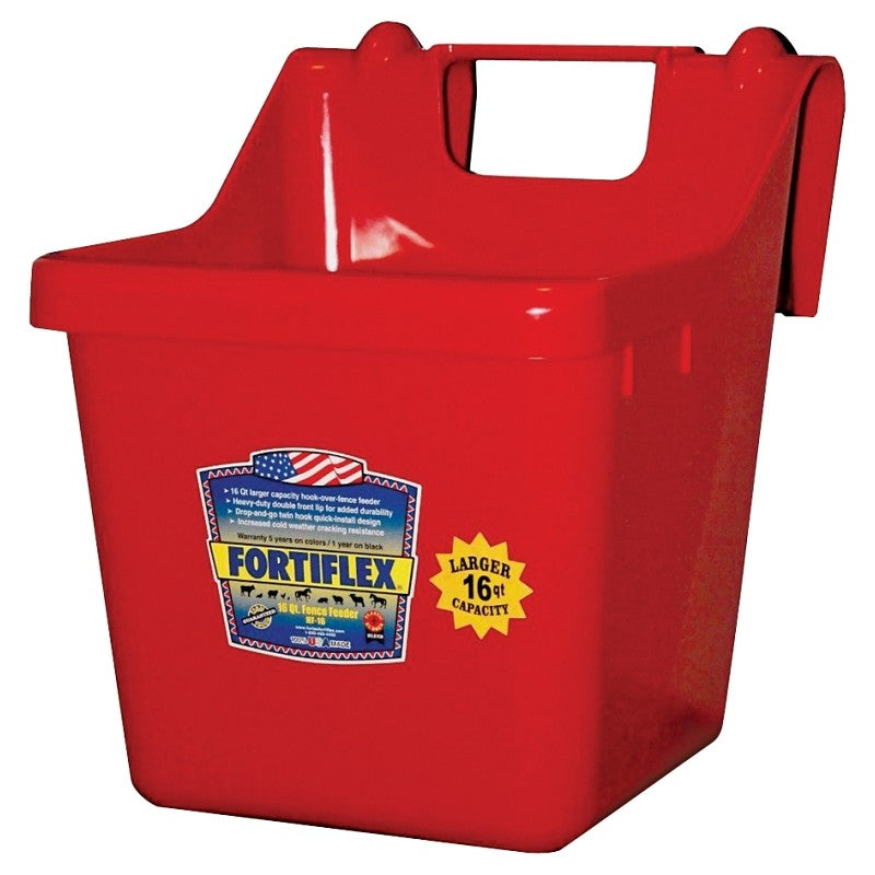 Fortex-Fortiflex 1301602 Bucket Feeder, Fortalloy Rubber Polymer, Red