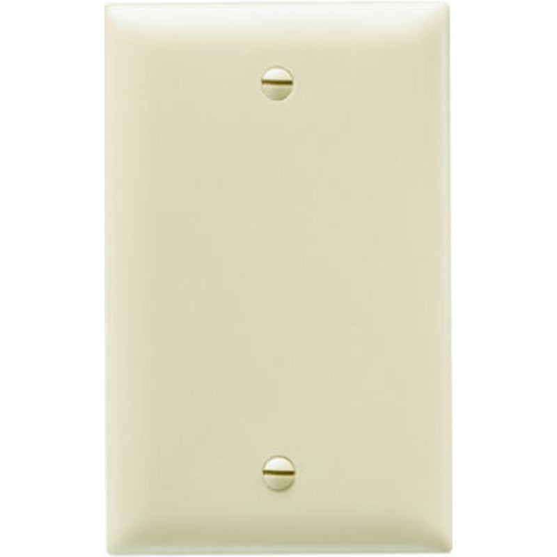 Legrand TP13ICC30 Blank Wallplate, 4.68 in L, 2.93 in W, 0.07 in Thick, 1 -Gang, Nylon, Ivory