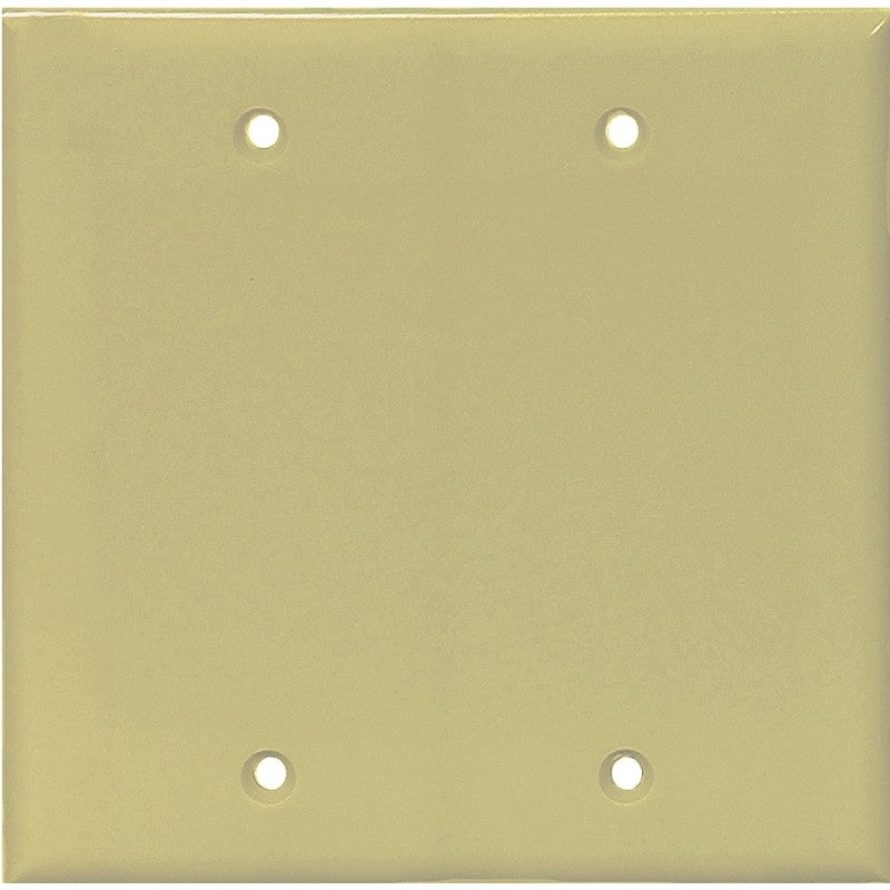 Eaton Cooper Wiring PJ23V Wallplate, 4.95 in L, 4.88 in W, 2 -Gang, Polycarbonate, Ivory, High-Gloss