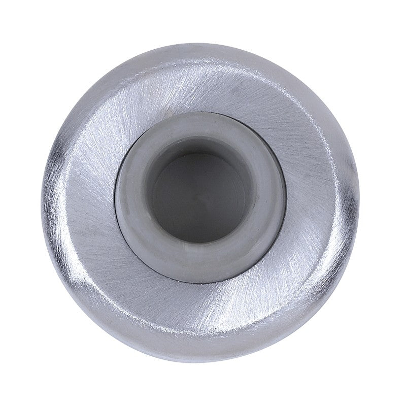 Tell Manufacturing DT100084 Stop and Bumper, Silver, 2-1/2 in Dia Base, 1 in Projection, Iron, Satin