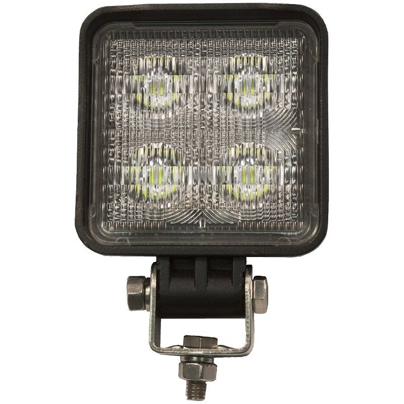 PM V904-MV Square Work Light, 0.43/0.98 A, 12/24 V, 4-Lamp, LED Lamp, 700 Lumens Lumens, 6300 K Color Temp, Black