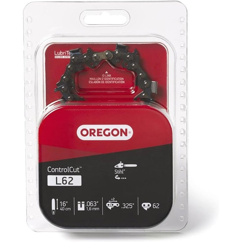 Oregon ControlCut L62 Chainsaw Chain, 22BPX Chain, 16 in L Bar, 0.325 in TPI/Pitch, 62-Link