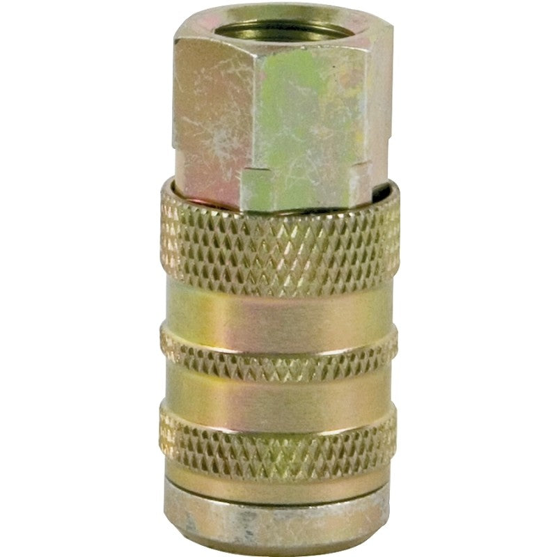Bostitch IC-14F Hose Coupler, 1/4 x 1/4 in, FNPT, Steel, Plated