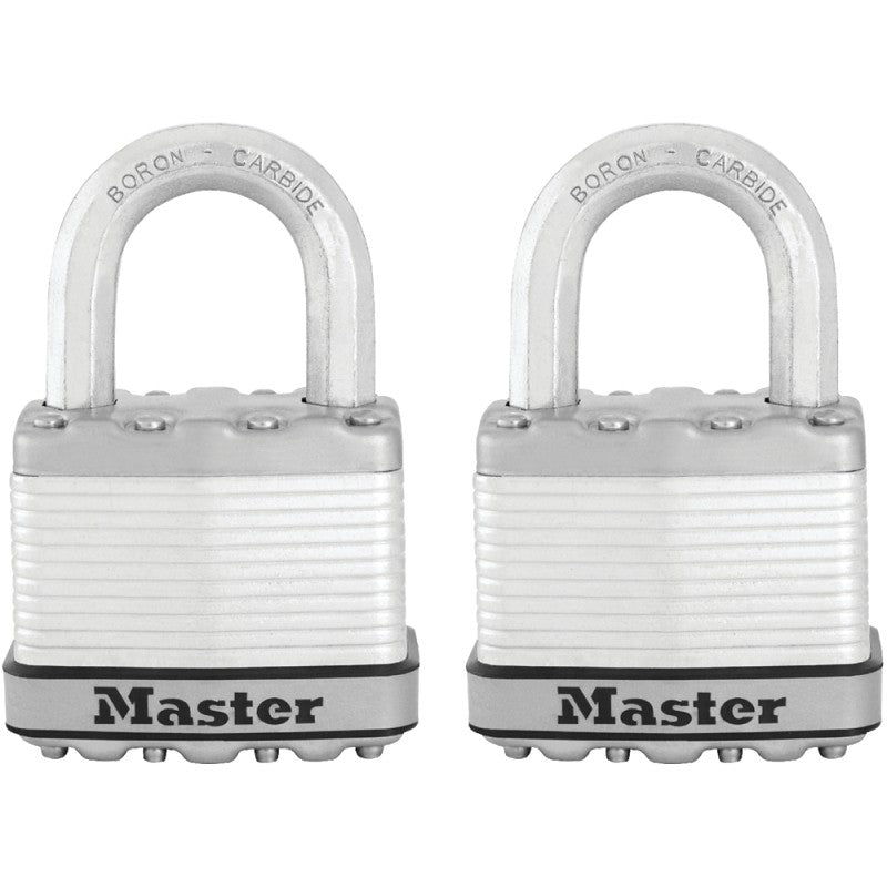 Master Lock Magnum Series M5XT Padlock, Keyed Alike Key, 3/8 in Dia Shackle, 1 in H Shackle, Stainless Steel Body, Zinc