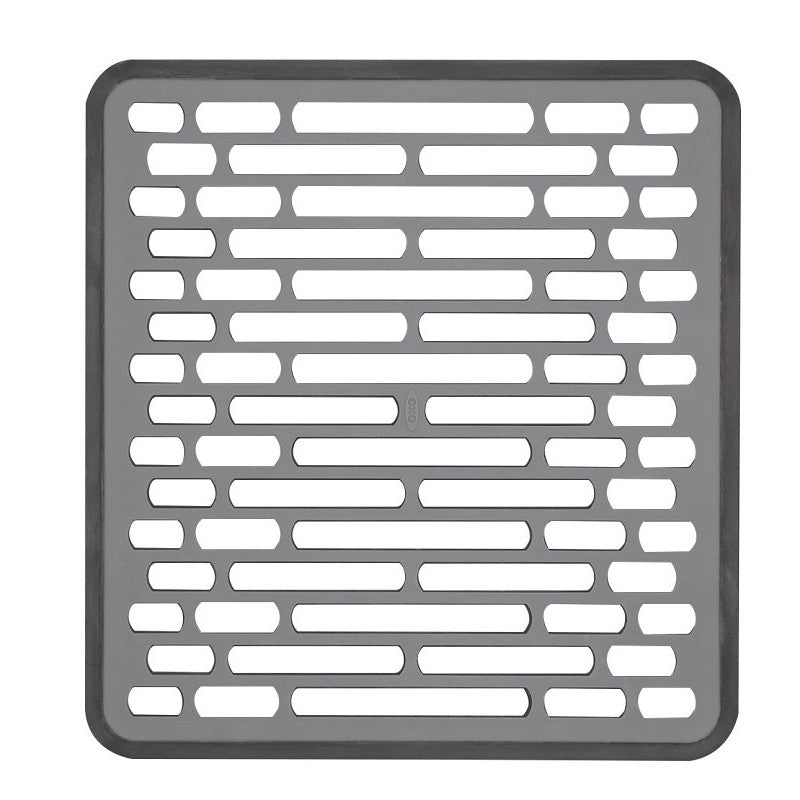 Good Grips 13190610 Sink Mat, 12-1/4 in L, 11-1/2 in W, 1/2 in Thick, Silicone, Gray
