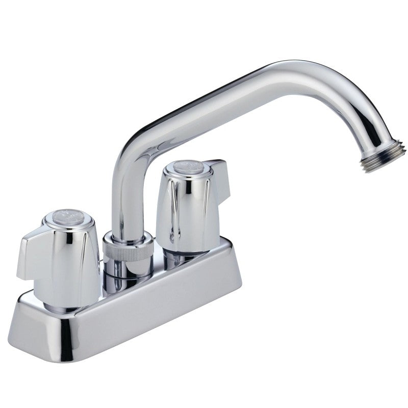 Delta Classic Series 2131LF Laundry Faucet, 2-Handle, Brass, Chrome Plated, Deck, Swivel Spout
