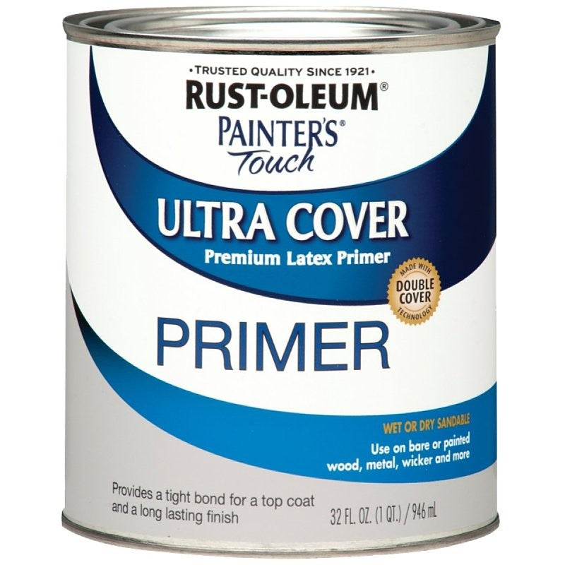 Rust-Oleum 1980502 Primer, Flat, Gray, 1 qt, Can