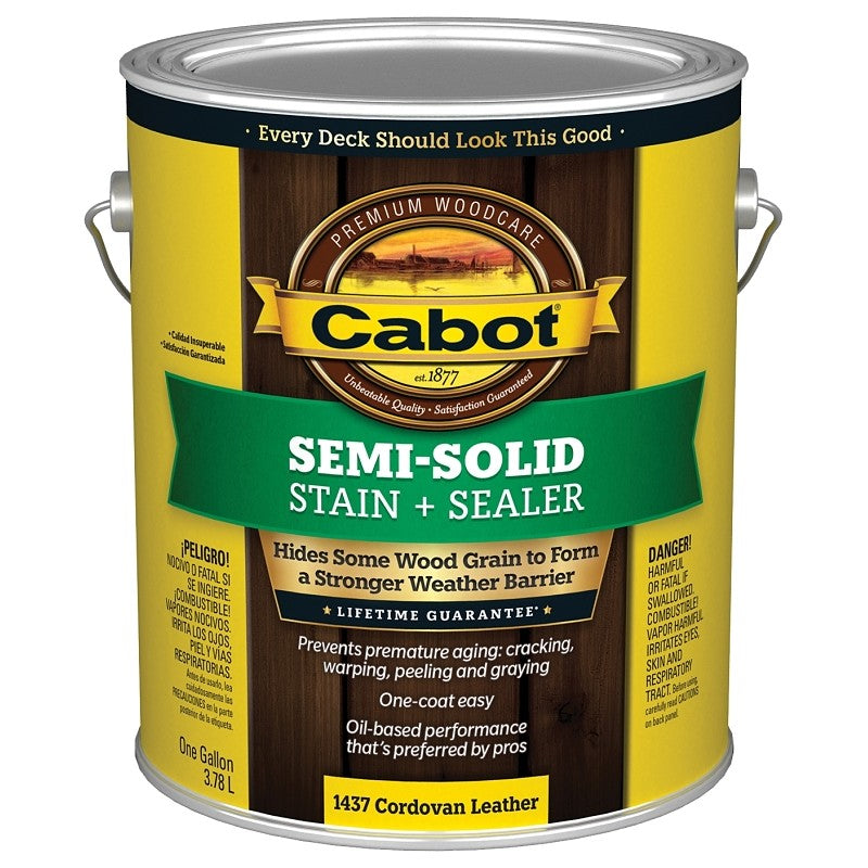 Cabot 140.0001437.007 Deck and Siding Stain, Natural Flat, Cordovan Brown, Liquid, 1 gal (Pack of 4)