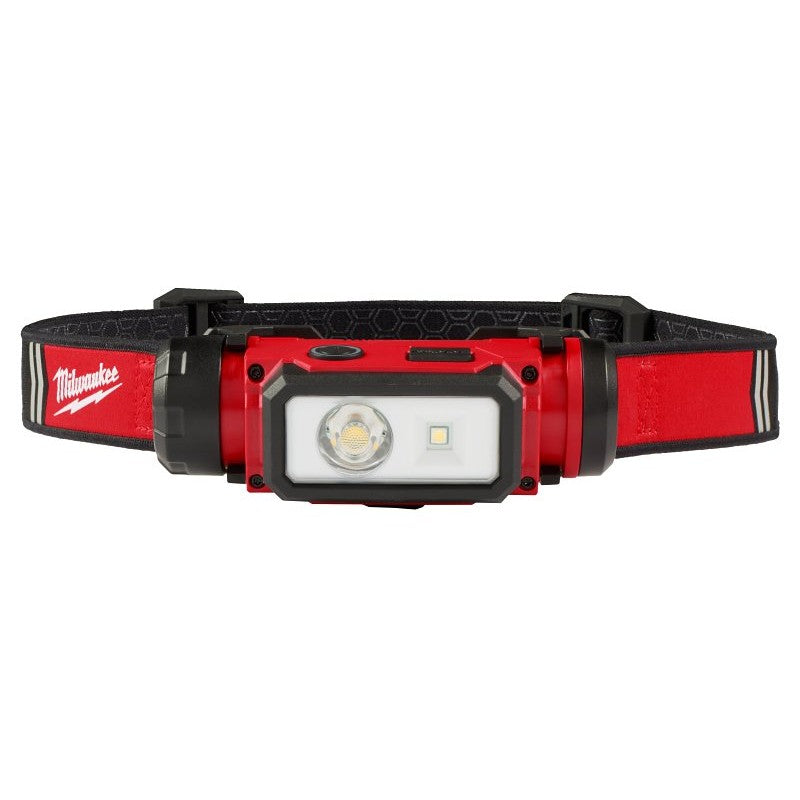Milwaukee REDLITHIUM 2163-21 USB Hard Hat Headlamp, 100, 400, 600 Lumens, 5, 9, 20 hr Run Time