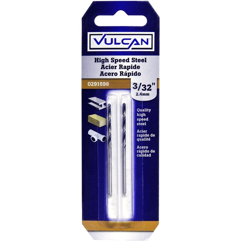 Vulcan 230351OR Jobber Drill Bit, 3/32 in Dia, 2-1/4 in OAL, Straight Shank