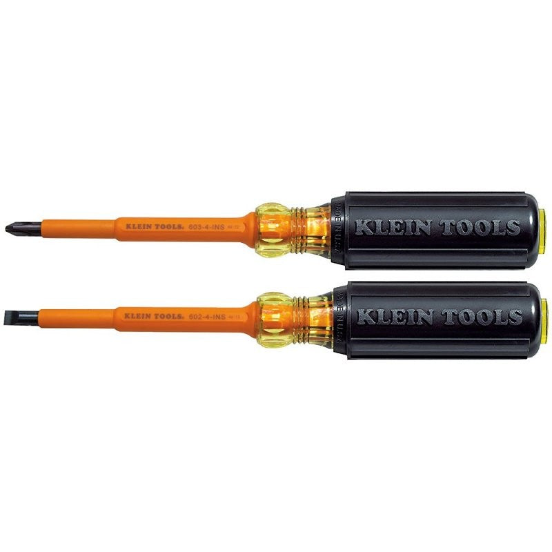 Klein Tools 33532-INS Screwdriver Set, 2-Piece, Plastic/Steel, Black