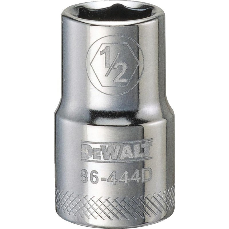 DEWALT DWMT86444OSP Drive Socket, 1/2 in Socket, 1/2 in Drive, 6-Point, Steel, Polished Chrome Vanadium