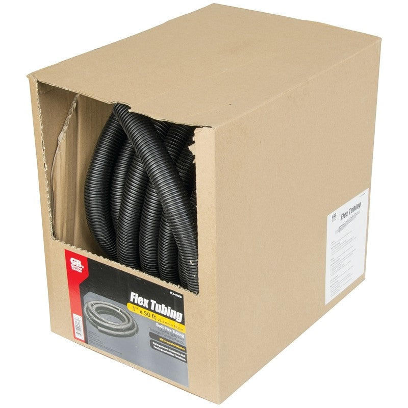 Gardner Bender FLX-1050B Split Tubing, 1 in Dia, 50 ft L, Polypropylene, Black