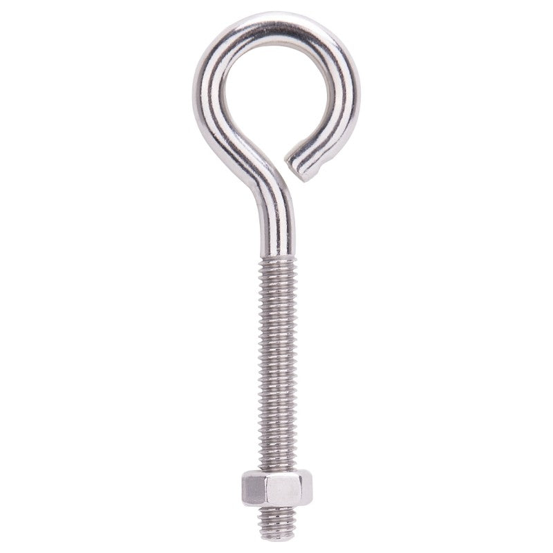ProSource LR297 Eye Bolt, 8 mm Thread, Machine Thread, 2-1/4 in L Thread, 1-1/4 in Dia Eye, 292 lb Working Load (Pack of 10)