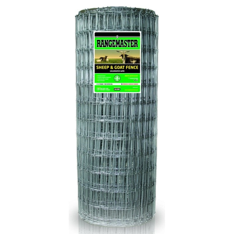 Rangemaster 6964 Sheep and Goat Fence, 100 ft L, 48 in H, 4 x 4 in Mesh, 12.5 Gauge, Zinc