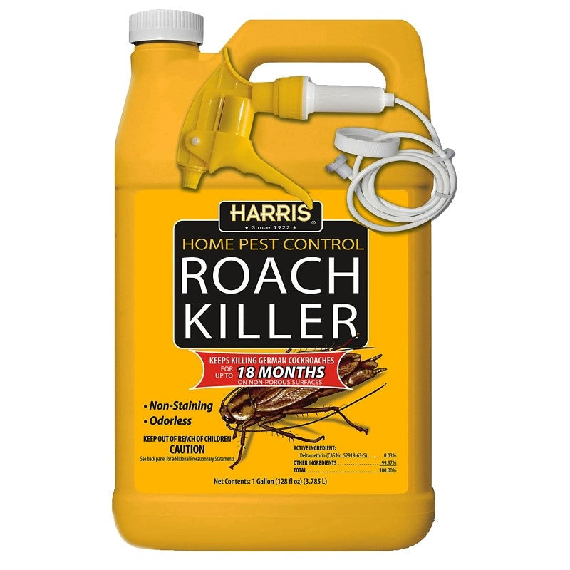 Harris HRS-128 Roach Killer, Liquid, Spray Application, 1 gal