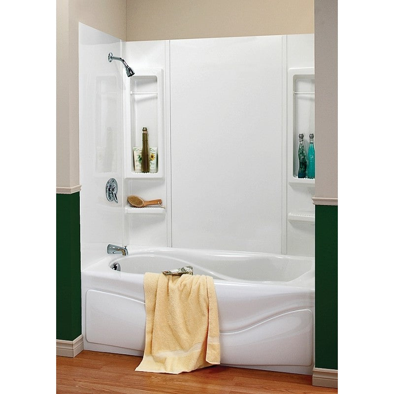 Maax Finesse Series 101594-000-129 Bathtub Wall Kit, 33-1/2 in L, 61 in W, 59 in H, Polystyrene, Smooth Wall