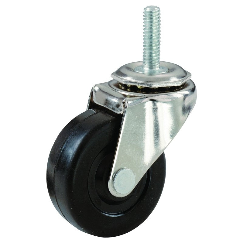 Shepherd Hardware 9195 Swivel Caster, 3 in Dia Wheel, Rubber Wheel, 90 lb