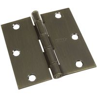 Door Hinges 3-1/2 Inch Square Corner Antique Brass 3 Pack