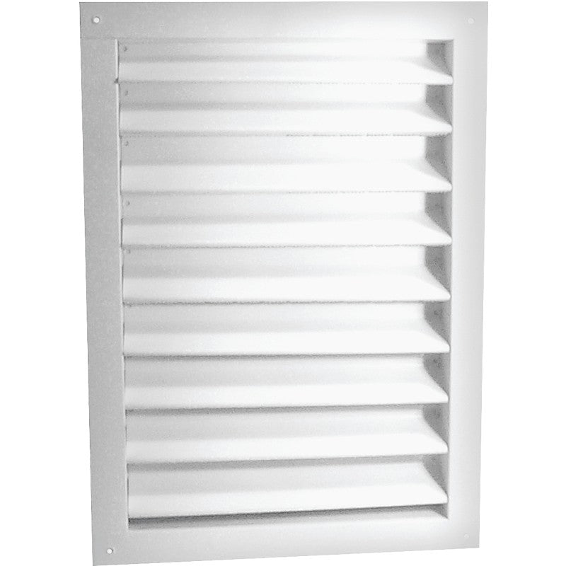 Master Flow DA1424W Dual Louver, 26-3/8 in L, 16-1/2 in W, Aluminum, White