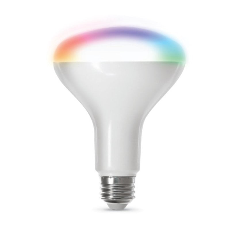 Feit Electric BR30/RGBW/CA/AG Smart Bulb, 650 Lumens, 2700 to 6500 K Color Temp, 8 W, Wi-Fi Connectivity: 2.4 GHz