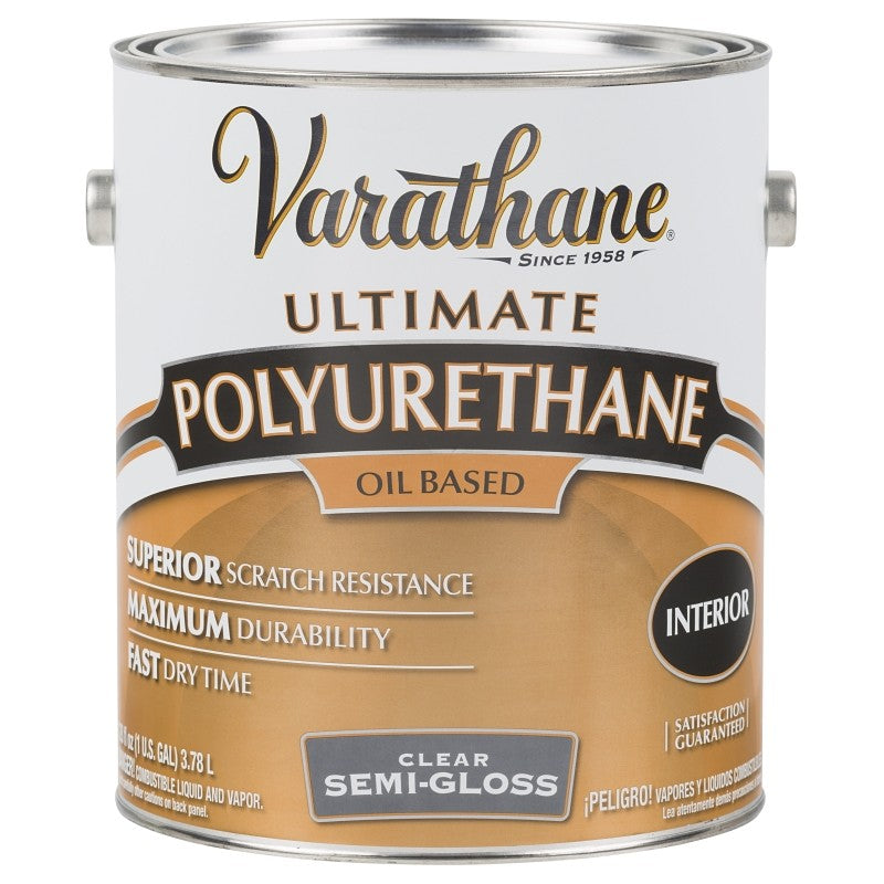 Rust-Oleum 6032 Polyurethane, Semi-Gloss, Liquid, Clear, 1 gal, Can (Pack of 2)