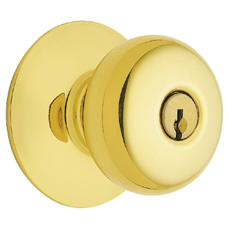 Schlage F Series F51A PLY505KA4ULT Entry Knob, Plymouth, Knob Handle, Bright Brass, Metal, 2-3/4 in Dimensions (Pack of 4)