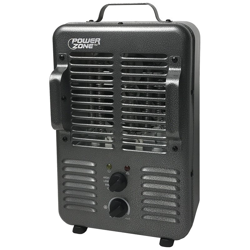 PowerZone BNS-15U3 Deluxe Portable Utility Heater, 12.5 A, 120 V, 1300/1500 W, 2-Heating Stage, Gray