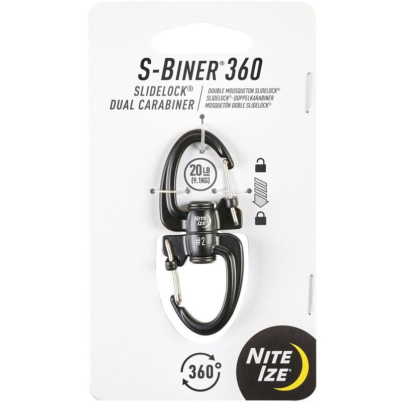 Nite Ize S-Biner 360 SlideLock Series SBLR2-01-R3 Dual Carabiner, Wire, 1 in L, Zinc Alloy