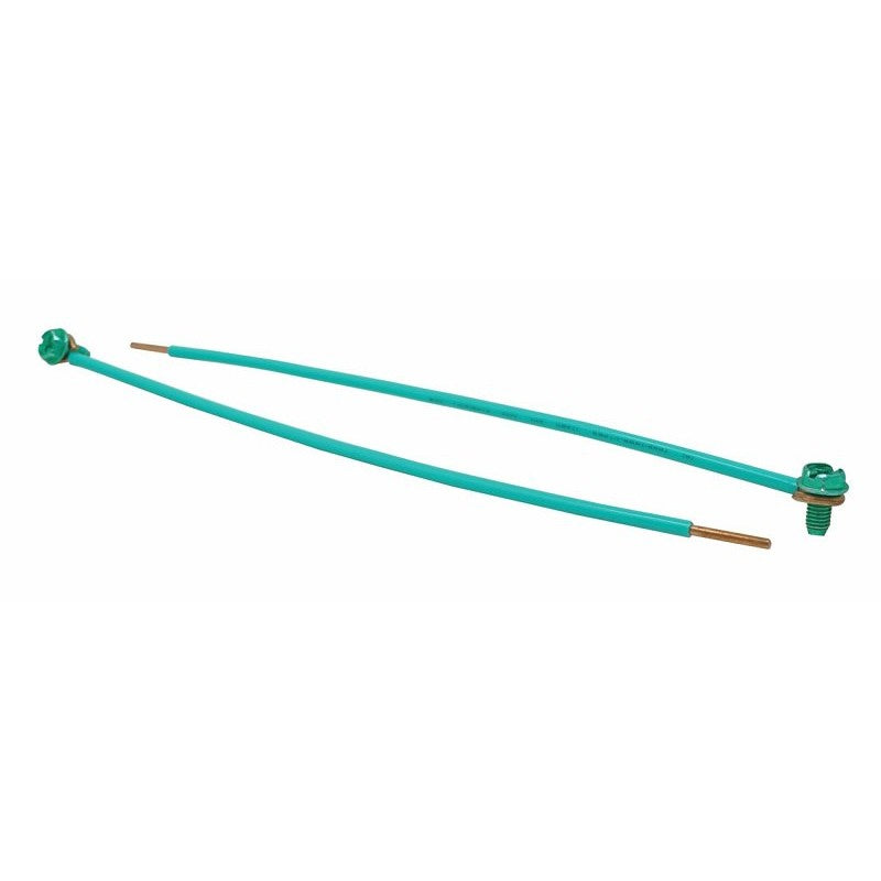 Southwire 65181440 Grounding Pigtail with Screws, 14 to 12 AWG Wire, Green