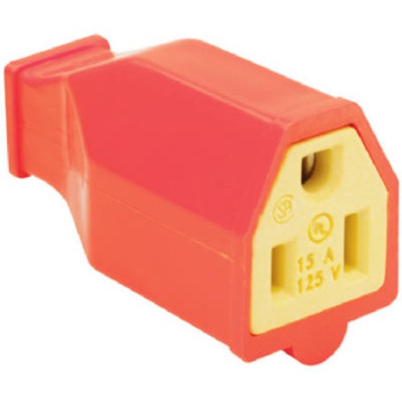 Pass & Seymour SA993OCC10 Electrical Connector, Straight Blade, 2-Pole, 15 A, 125 V, NEMA: NEMA 5-15R, Orange