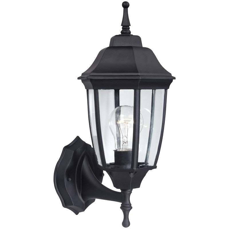 Boston Harbor HL-018B-BK Outdoor Wall Lantern, 120 V, 60 W, Type A Lamp, Aluminum Fixture, Black (Pack of 2)