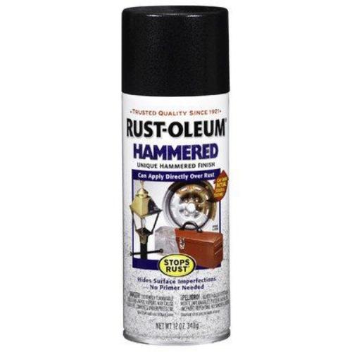 Rust-Oleum 7215830 Rust Preventative Spray Paint, Hammered, Black, 12 oz, Can