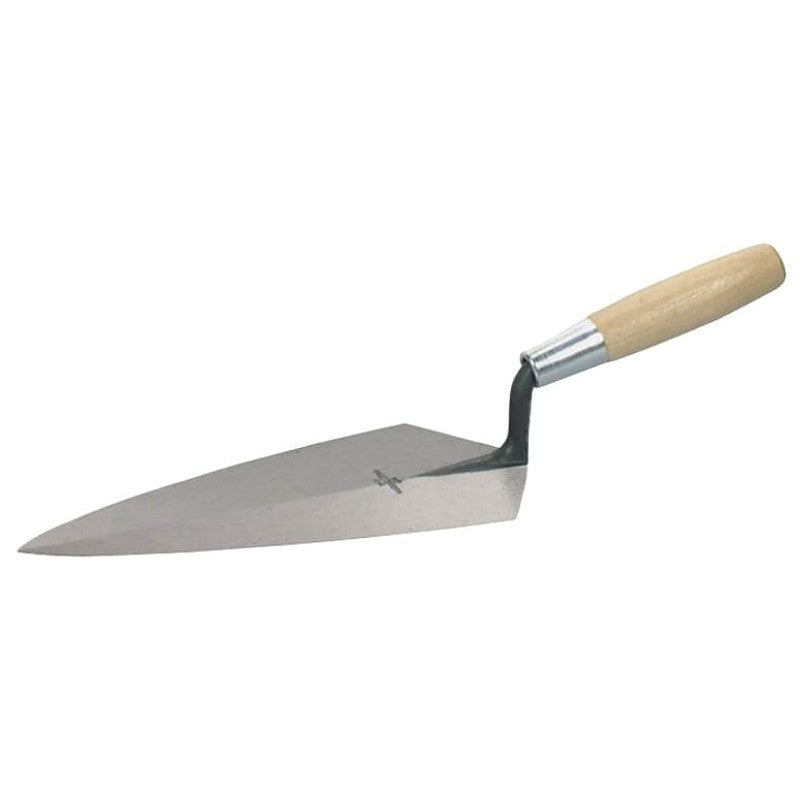 Marshalltown 19 12 Brick Trowel, 12 in L Blade, 6 in W Blade, Steel Blade, Wood Handle