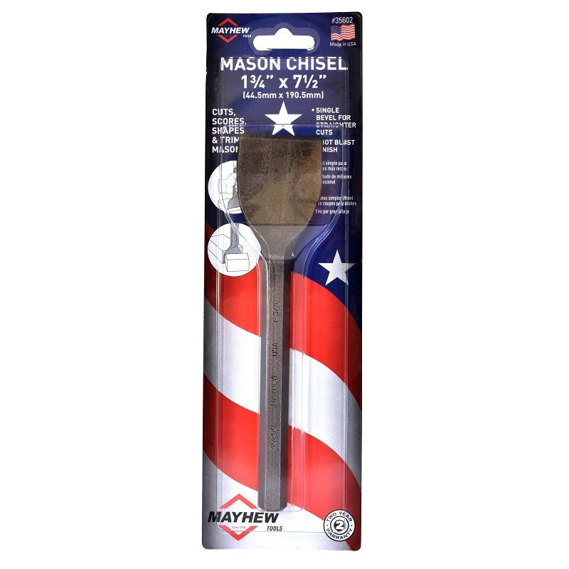 Mayhew 35602 Mason Chisel, 1-3/4 in W Blade, 7-1/2 in OAL