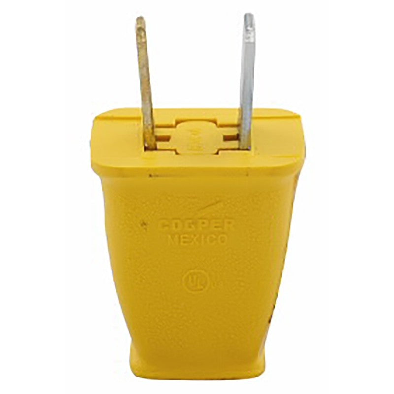 Eaton Wiring Devices SA540GD Electrical Plug, Polarized, Spring Action, 21/64 in, 2-Pole, 15 A, 125 V, Yellow