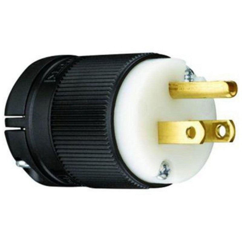 Legrand Camp-Lock PS515PCLBCCV4 Electrical Plug, 15 A, 125 V, NEMA: NEMA 5-15P, Black/White